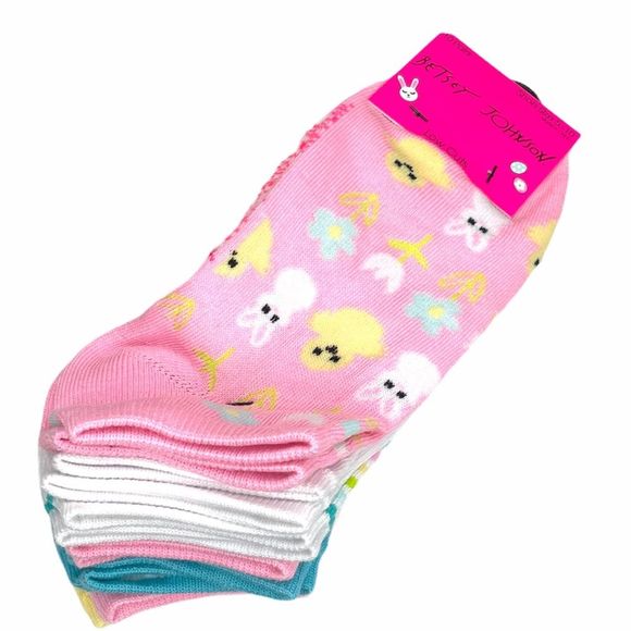 Betsey Johnson Easter Low Cut Socks Pink Blue 10 Pairs - Picture 6 of 6